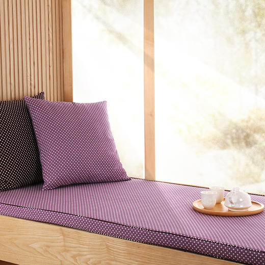 阳春小镇复古波点棕榈飘窗垫定制 商品图3