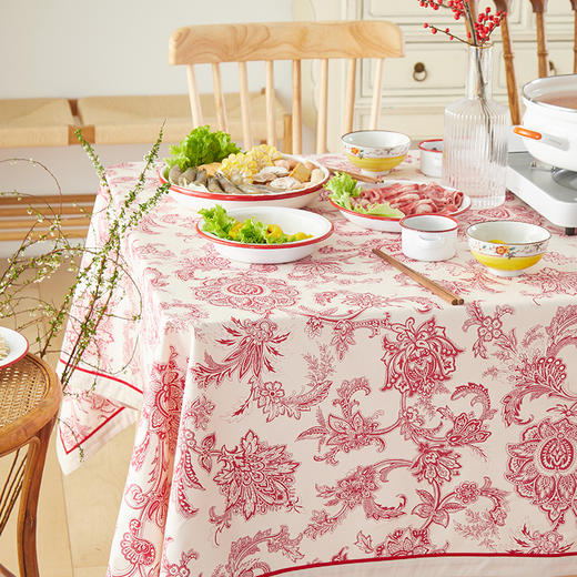阳春小镇欧式风格藤蔓花纹方桌布 商品图1