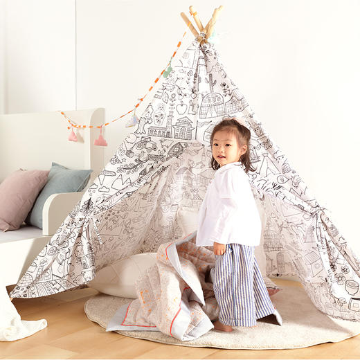 阳春小镇手绘布手工帐篷 商品图4