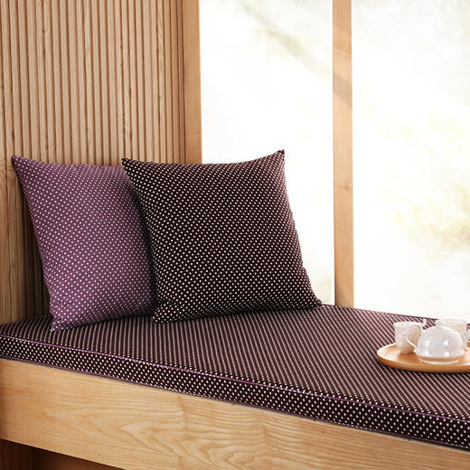 阳春小镇复古波点棕榈飘窗垫定制 商品图1