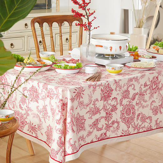 阳春小镇欧式风格藤蔓花纹方桌布 商品图2