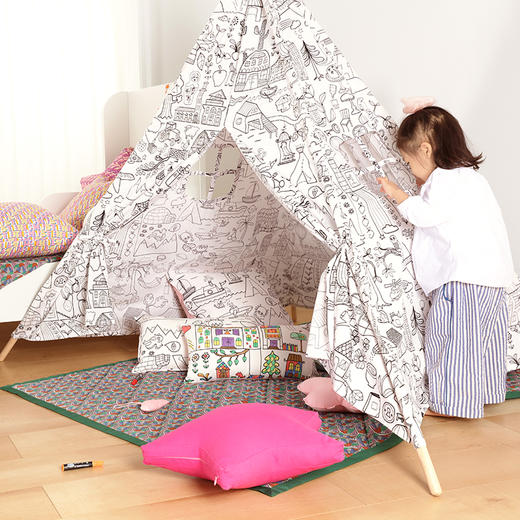 阳春小镇手绘布手工帐篷 商品图1