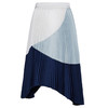 皇家蓝不规则拼接压褶半裙 商品缩略图3