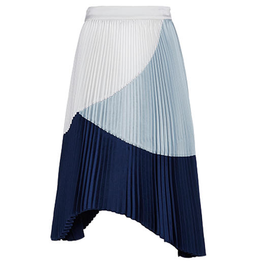 皇家蓝不规则拼接压褶半裙 商品图3