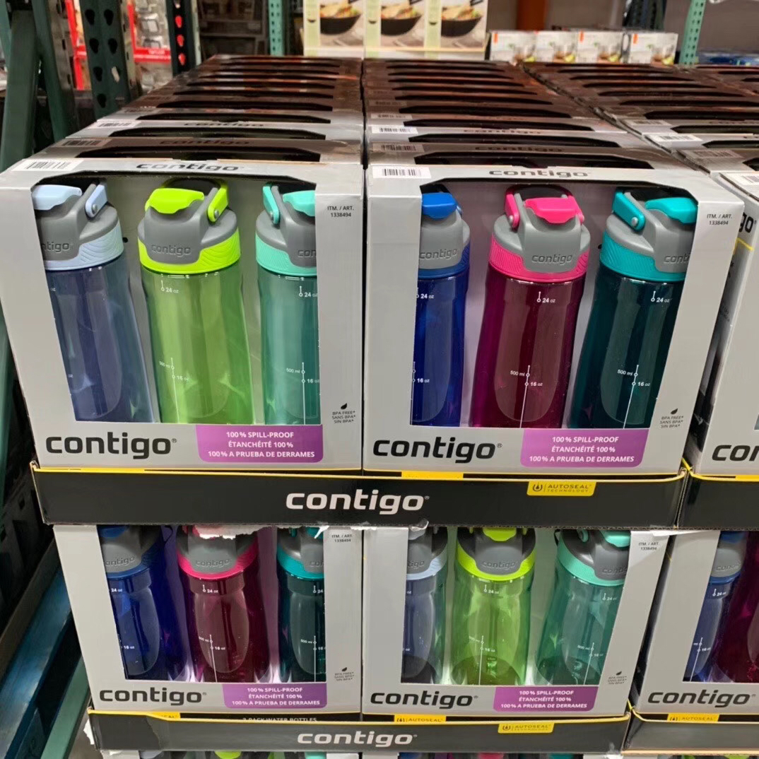 明星同款!contigo成人水杯3支装