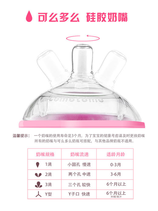 comotomo奶瓶配件 可么多么奶嘴3滴Y型宽口径 商品图1