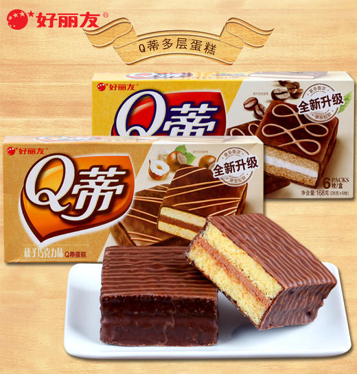好丽友Q蒂蛋糕巧克力味168g 商品图1