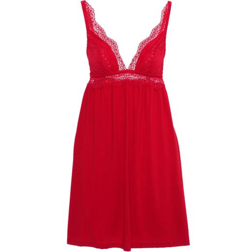 伶社eberjey 美国蕾丝本命年红色睡裙性感新婚刺绣吊带裙礼物