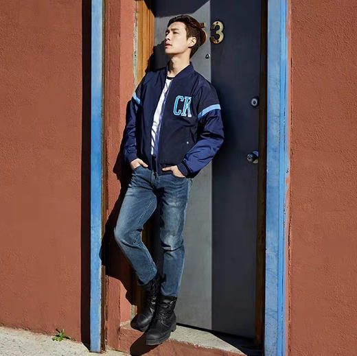 ck jeans张艺兴同款 男装双面穿棒球夹克外套