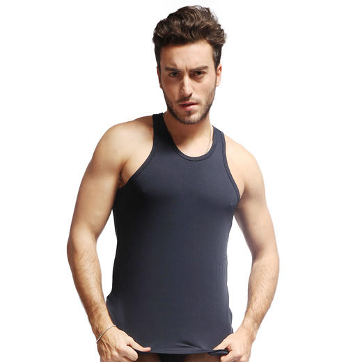 男士冰丝简约纯色圆领舒适无袖内衣背心35/1770v - schiesser舒雅内衣