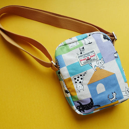 HUJI祤集Toast斜挎包插画房子小猫 商品图1