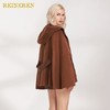 咖啡色连帽羊皮腰带短款披风 商品缩略图3