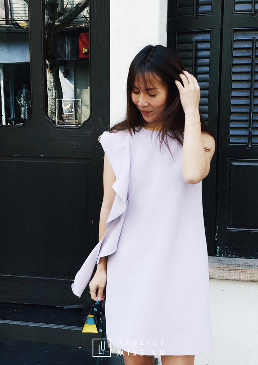 AtelierMissLu /Violetta-浅紫色褶饰无袖裙 商品图2