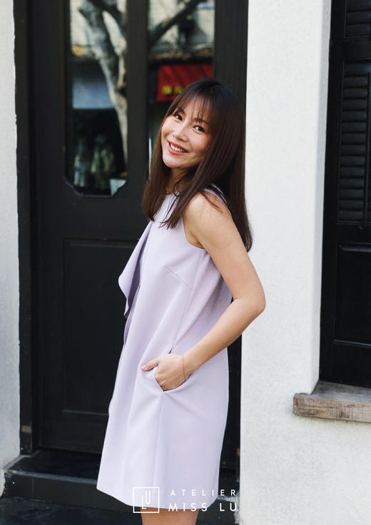 AtelierMissLu /Violetta-浅紫色褶饰无袖裙 商品图0
