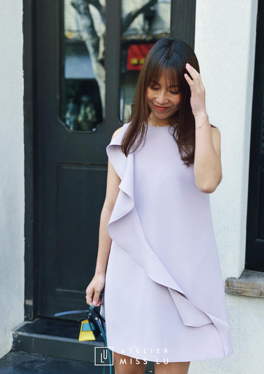 AtelierMissLu /Violetta-浅紫色褶饰无袖裙 商品图3