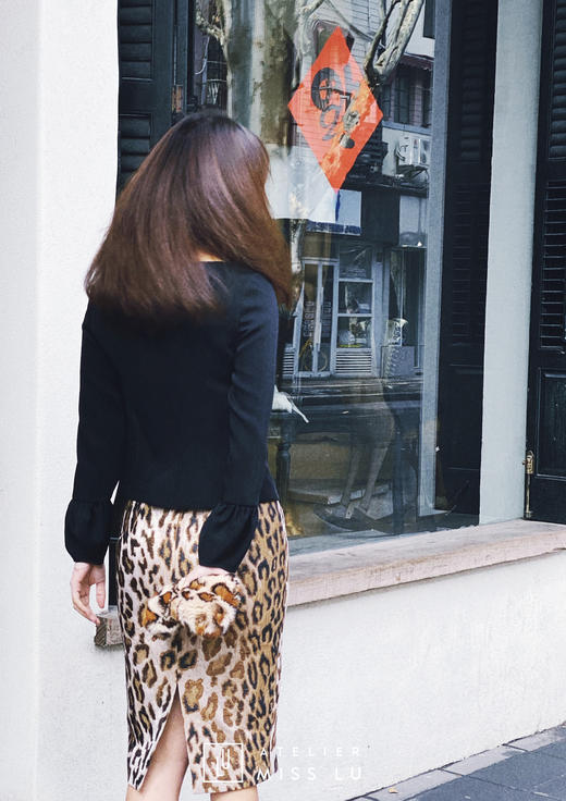 AtelierMissLu /Rosara-包臀紧身豹纹半裙 商品图3