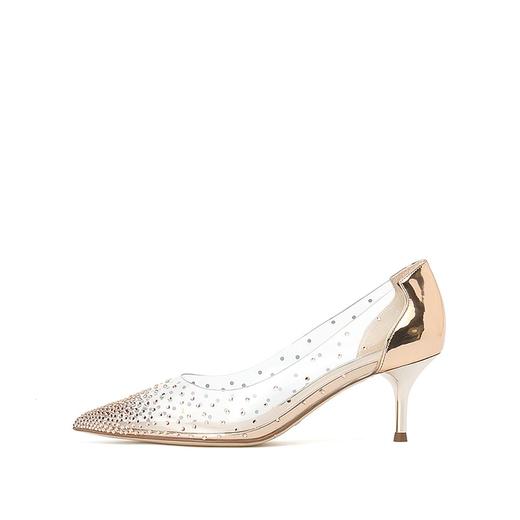 思加图2020春季新款公主鞋水晶鞋尖头单鞋细高跟女婚鞋子9nw09aq0