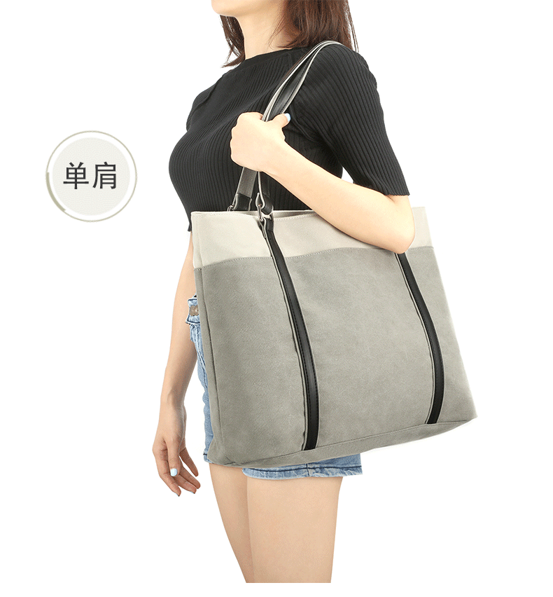 雾美 女帆布大背提包托特包