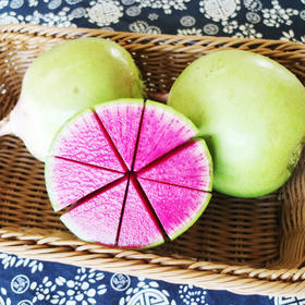 新鲜心里美萝卜满堂红萝卜绿皮红心胭脂山东潍坊水果青萝卜胡萝卜 心里美萝卜5斤