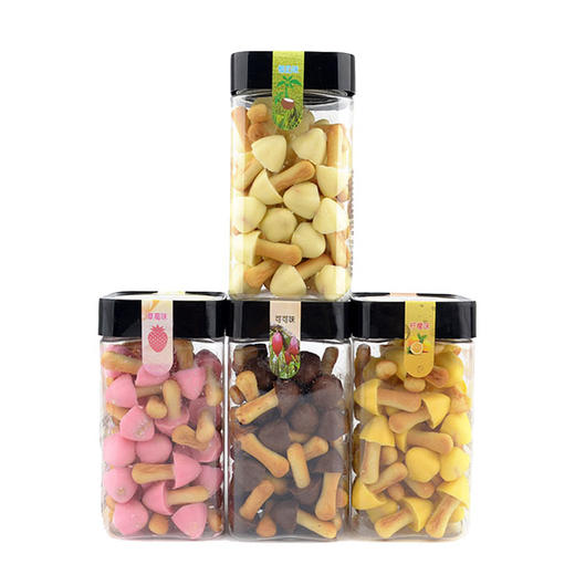 依丝蘑菇头巧克力饼干(草莓\巧克力\椰奶味)128g 商品图0