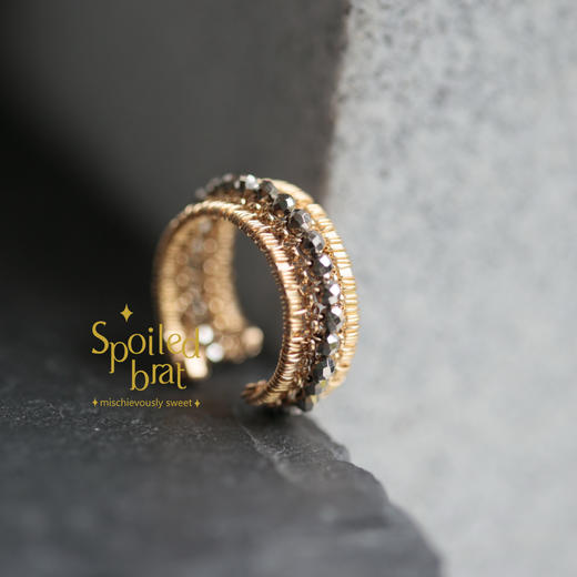 spoiledbrat jewelry轨道系列  | 镀银铁矿石戒指 商品图0