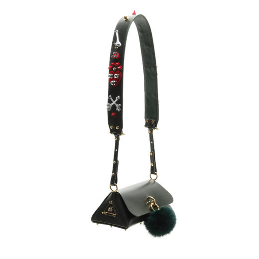 原创花色宽肩带立体三角斜挎包包 商品图0