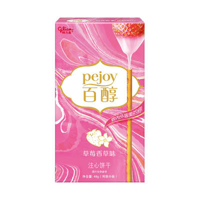 格力高百醇草莓香草味注心饼干48g 商品图0