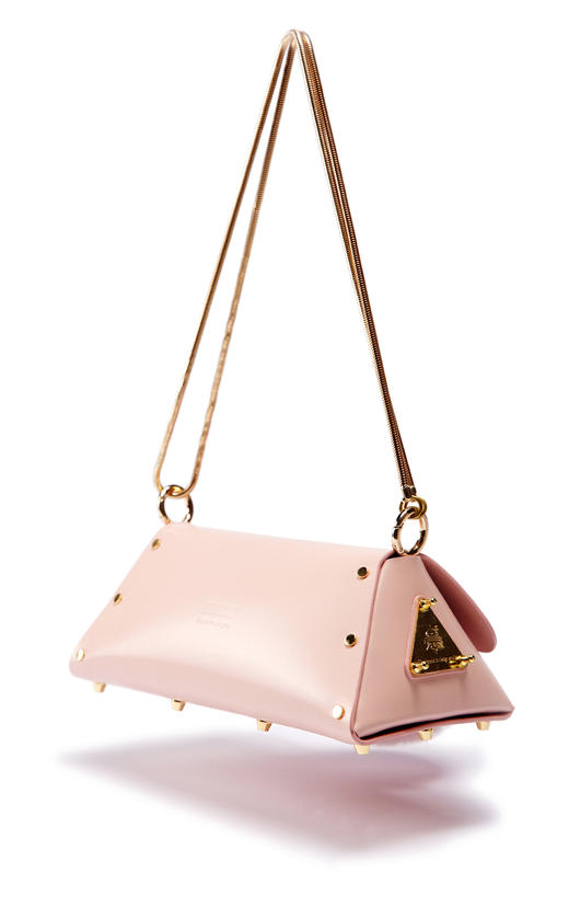 简约素色真皮斜挎蛇骨链立体三角小包包 High Face L 商品图2