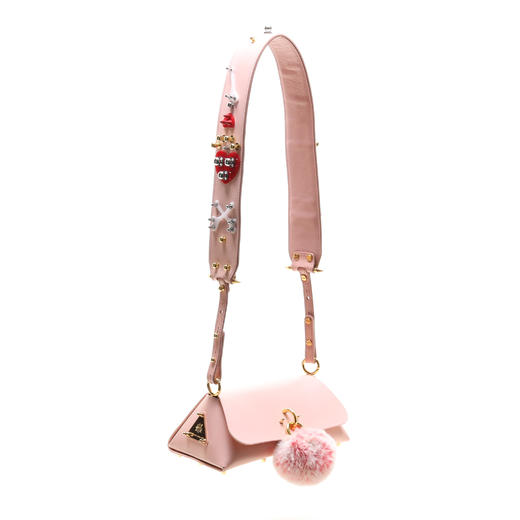 原创花色宽肩带立体三角斜挎包包 商品图3