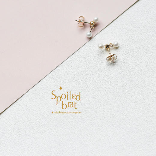 spoiledbrat jewelry珍珠小哑铃耳钉-对称 商品图0
