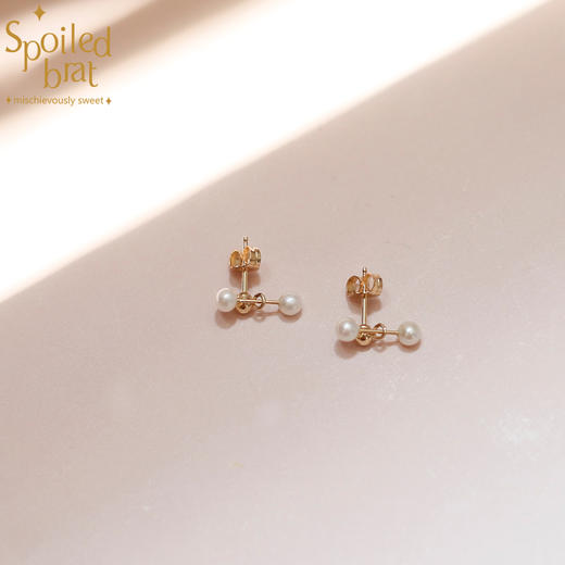 spoiledbrat jewelry珍珠小哑铃耳钉-对称 商品图1