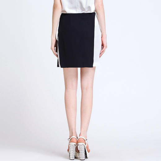 EITIE女装夏装通勤简约收腰拼色百搭包臀半裙短裙女3906616 商品图1