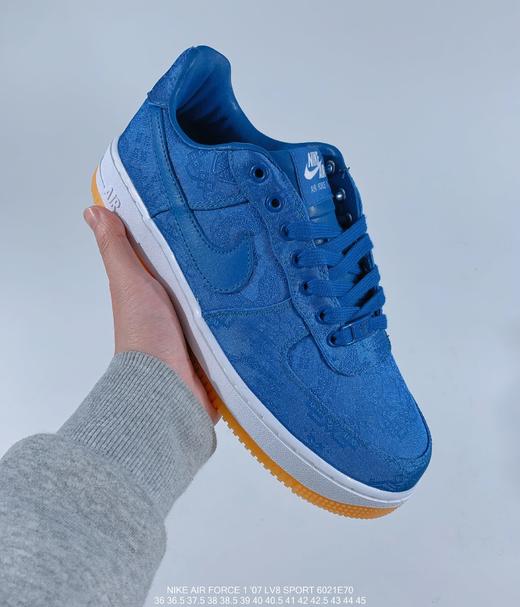 耐克nike air force 1 low  clot /prm蓝丝绸可撕休闲时尚百搭板鞋