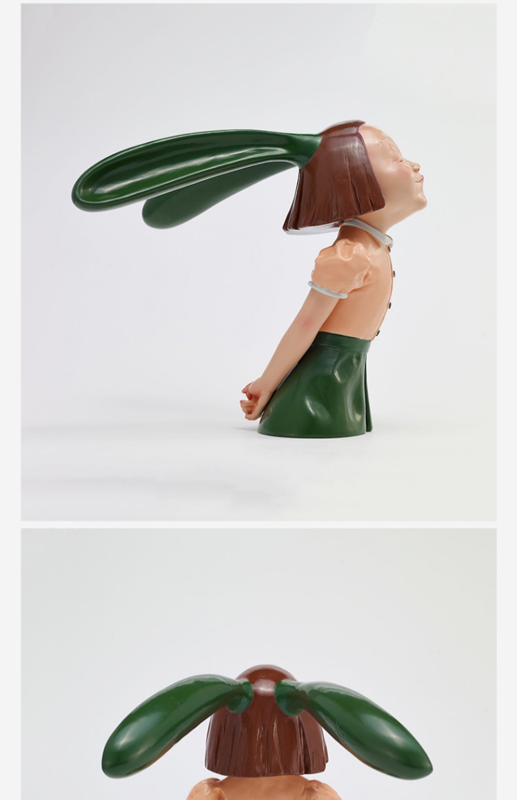 向京新品《我看到了幸福》-青橄榄 雕塑桌面可爱造型摆件