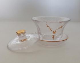 HOMY日式手绘描金盖碗配碟