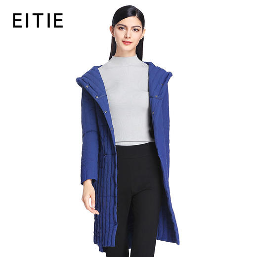 EITIE爱特爱女装冬季新款隐形口袋长款连帽羽绒服防寒外套5611304 商品图2