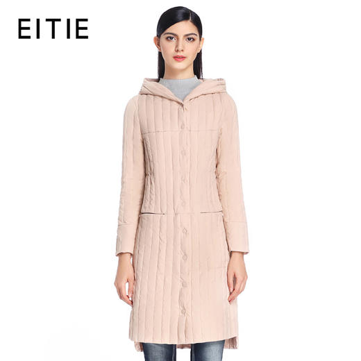 EITIE爱特爱女装冬季新款隐形口袋长款连帽羽绒服防寒外套5611304 商品图1