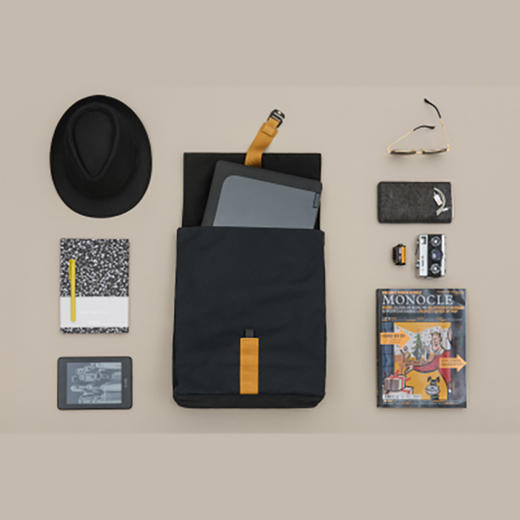 未行原创潮品防水变装折叠休闲包-炭素黑L                Tide Square Backpack 商品图0