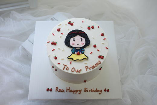 女孩款 Disney白雪公主 奶油霜手绘 公主蛋糕 商品图0