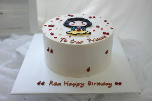 女孩款 Disney白雪公主 奶油霜手绘 公主蛋糕 商品图1