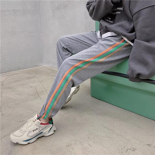 三条杠运动裤女裤子宽松春秋新款高腰显瘦韩版束脚裤