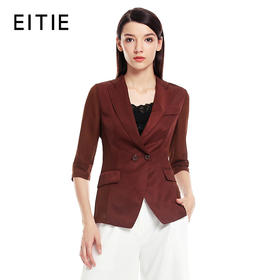 EITIE爱特爱秋冬新款修身显瘦女士小西装单排扣商务短外套3903617