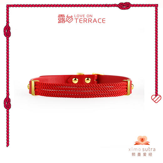 露台LOVEONTERRACE 双面女孩黄铜镀黄金配件进口牛皮三股绳choker项圈 商品图1