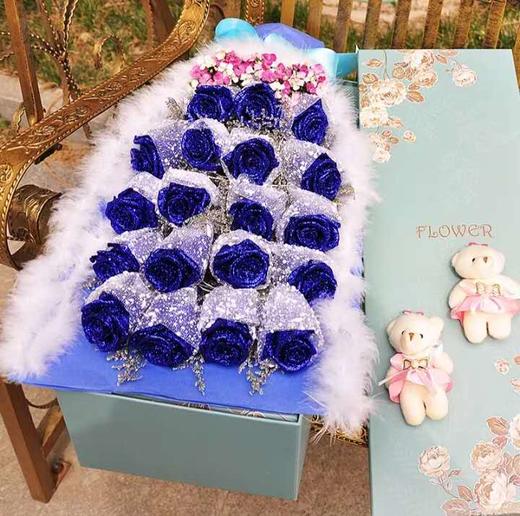 山海深情    19支蓝色妖姬，羽毛，相思梅，60cm 礼盒（1914） 商品图0