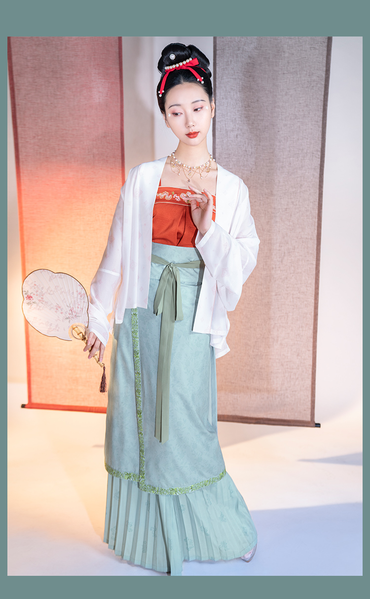 重回汉唐忆南风宋制原创汉服女绣花对襟短衫两片裙套装中国风春夏