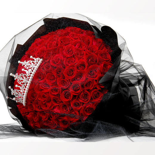 好运    99支红玫瑰，黑纱搭配，皇冠一个！（1929） 商品图3