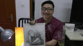 “独特”的素描课堂-圆柱斜切与六棱锥组合素描