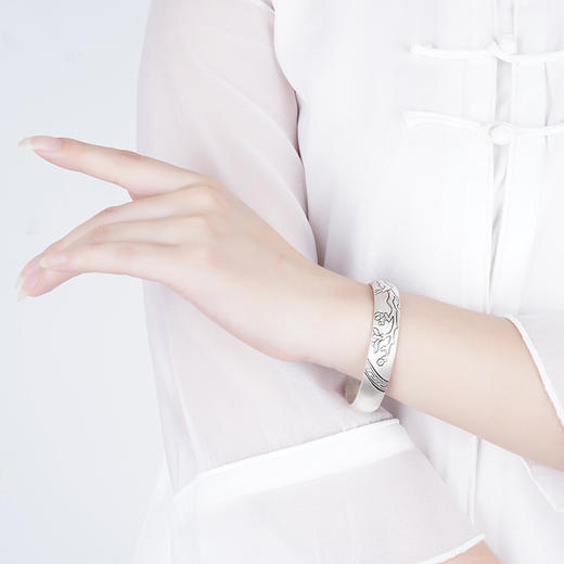 【绿萼冰花】子佩集ag999原创手工银手镯