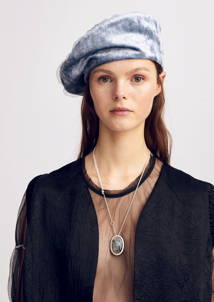 renlisu 20ss 灰蓝色丝绒帽子