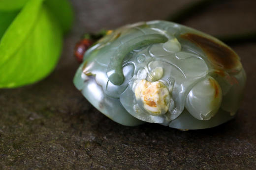 和田玉（青玉）独籽把件--并蒂同心/连年有余 248g 商品图1